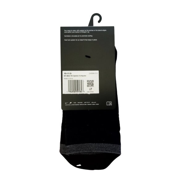 Nike SparK Arch compression support  Running Ankle Socks  Size 10-11.5  Black - Picture 2 of 2